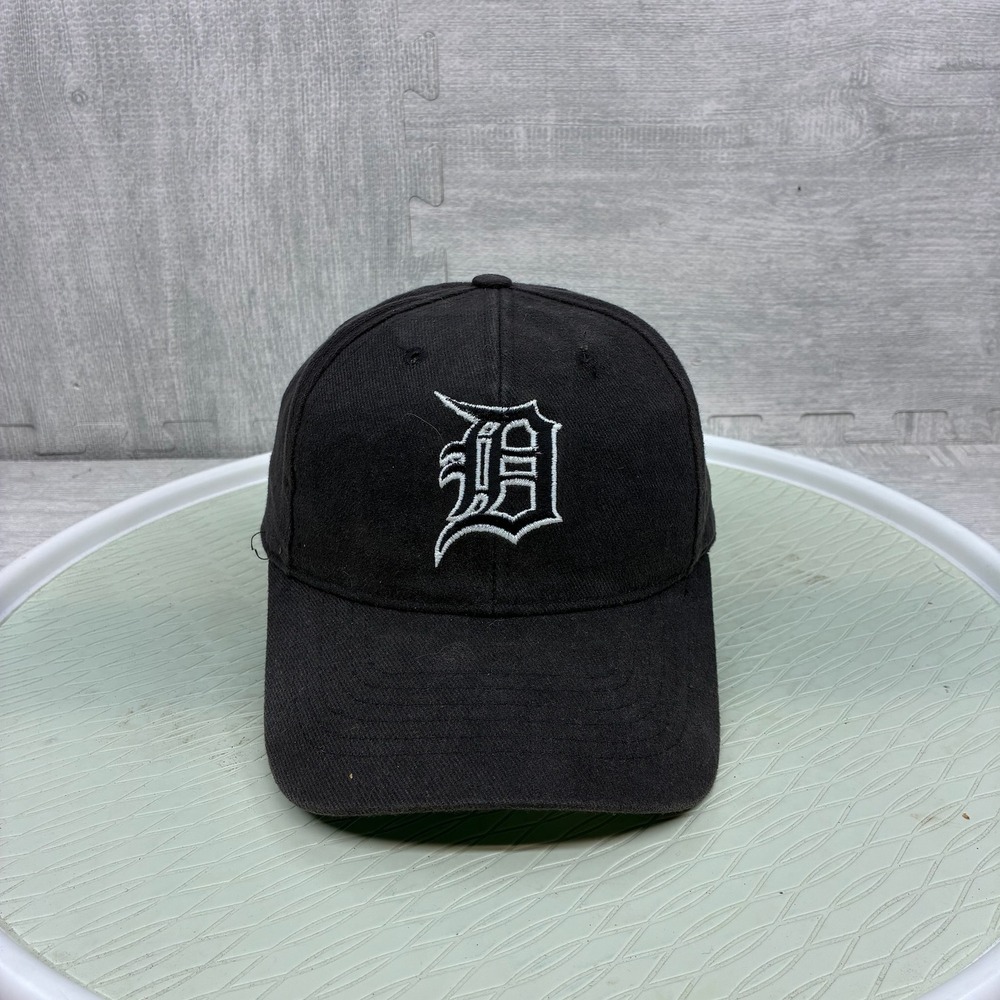 Vintage Detroit Tigers MLB Baseball Hat Mens Black Cotton Snapback Cap